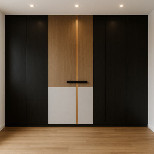 جدار خشب غامق مع لوح ثنائي اللون