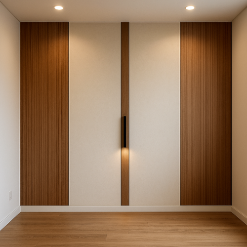 جدار خشب مخطط مع فواصل فاتحة