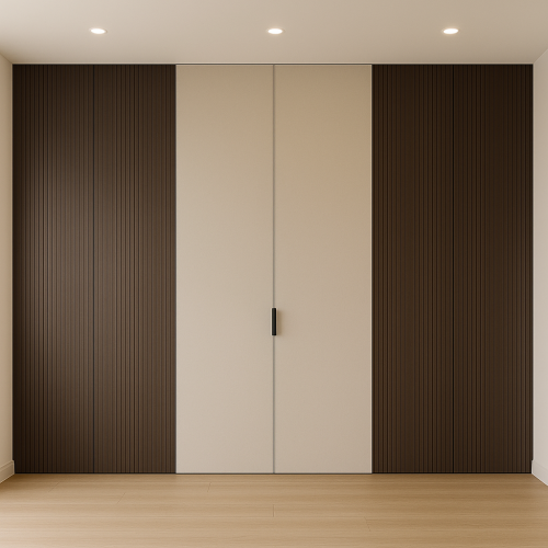 جدار خشب مخطط داكن مع لوح فاتح