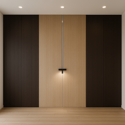 جدار خشب فاتح مع جوانب داكنة