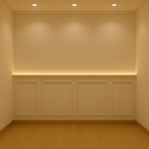 جدار كلاسيكي بإضاءة مخفية