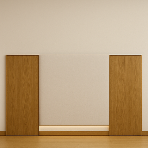 جدار خشب جانبي مع لوح وسطي فاتح