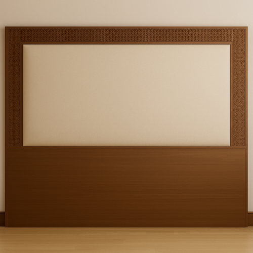 جدار خشب مع قماش وإطار محفور