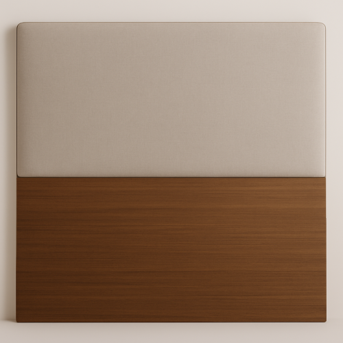 لوح جداري خشب وقماش بحواف دائرية ناعمة