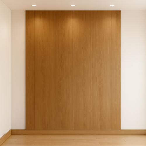 لوح جداري خشب طبيعي بالكامل بتصميم بسيط